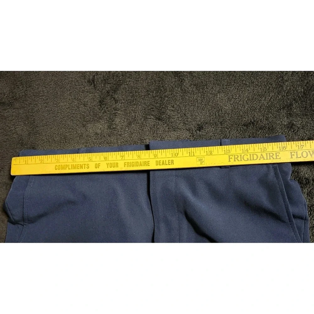 George Pants Mens 32X32 Blue Wrinkle Resistant Flat Front Straight Leg Office